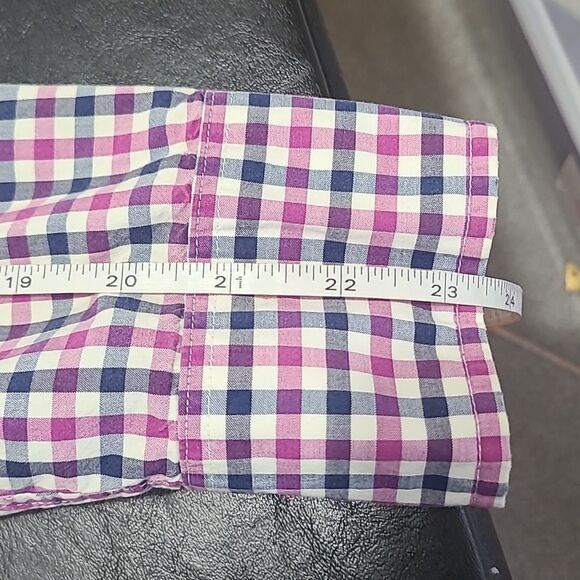 J. Crew Men's purple gingham button up slim fit size L* office  professional - Picture 8 of 10
